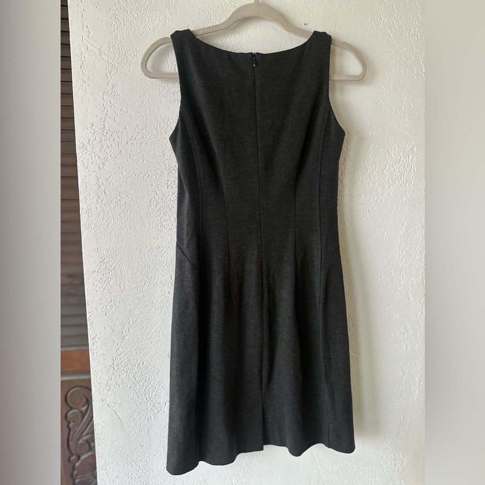 MM Lafleur Sheath Dress Textured Ponte in Charcoal Gray Lydia Twist Strap - Picture 6 of 8